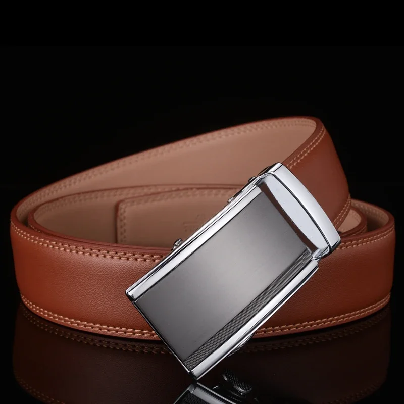 Cinture Da Uomo In Pelle Di Lusso Cintura Da Uomo In Vera Pelle Marrone Cintura Da Uomo Con Fibbia Automatica Cinture Per Uomo Ceinture Homme Luxe Mar