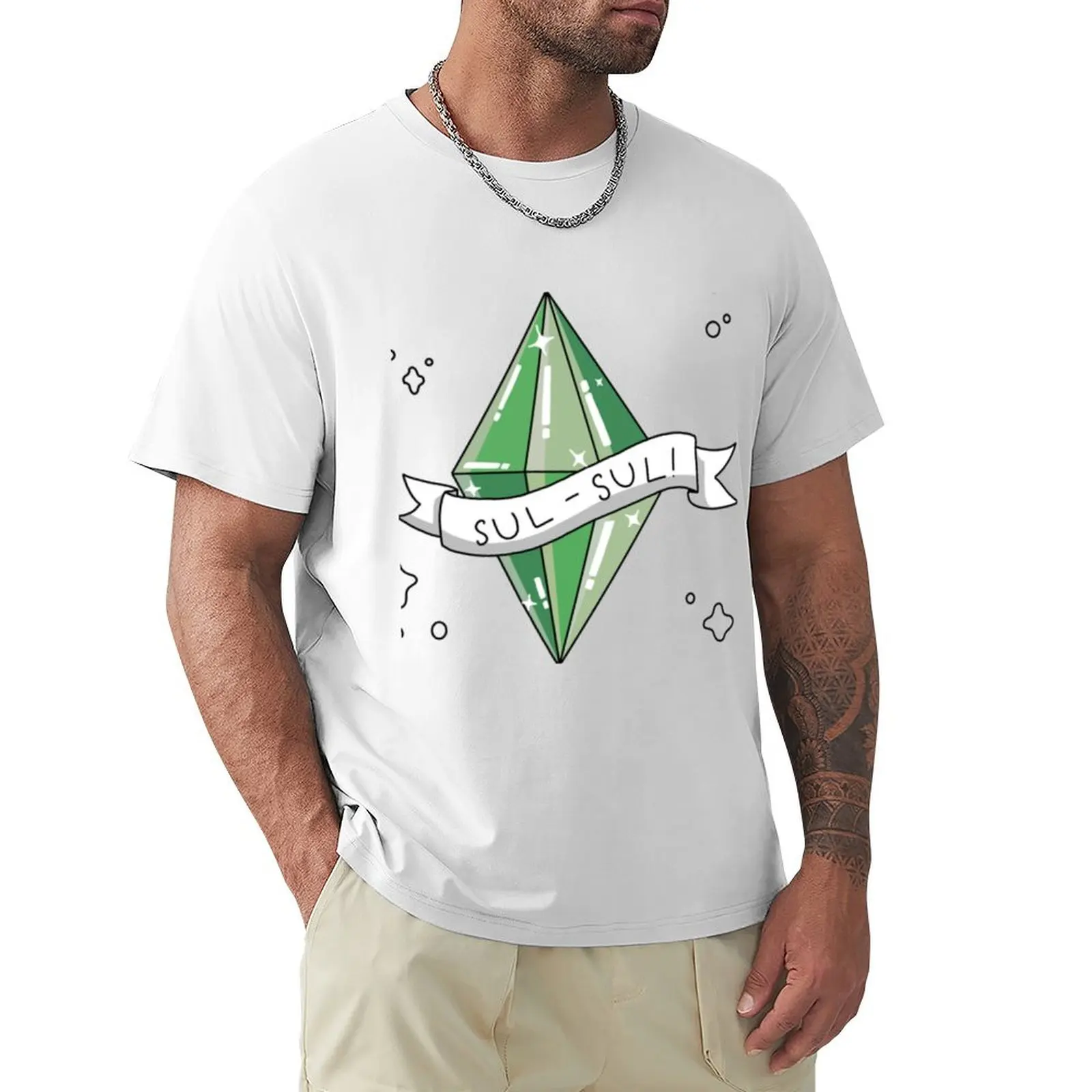 T-Shirt Sims T-Shirt Oversize Vintage Per Uomo Pack