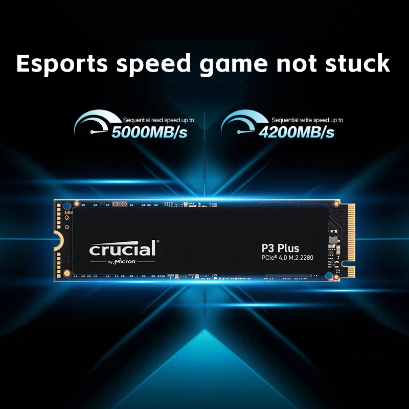 Crucial P3 Plus 1Tb Pcie Gen4X4 3D Nand Nvme M.2 Ssd 500Gb 1Tb 2Tb, Fino A 5000 Mb/S