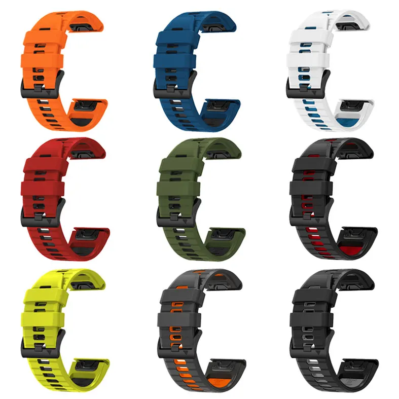 Cinturino In Silicone Bicolore Per Cinturino Sportivo Garmin Fenix 7X Pro/Fenix 7X Per Accessori Per Orologi Garmin Fenix 7Pro/Fenix 7