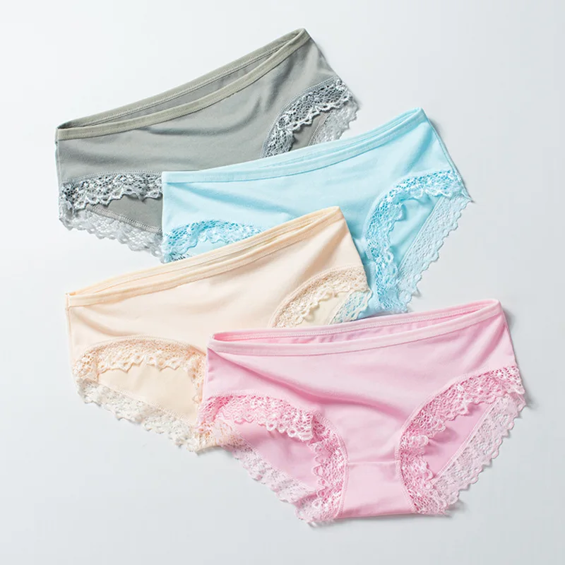 Biancheria Intima Di Pizzo Squisita Biancheria Intima Sexy In Raso Di Seta Mutandine Taglie Forti Da Donna Slip Femminili Plus Size Pantaloni Intimo I