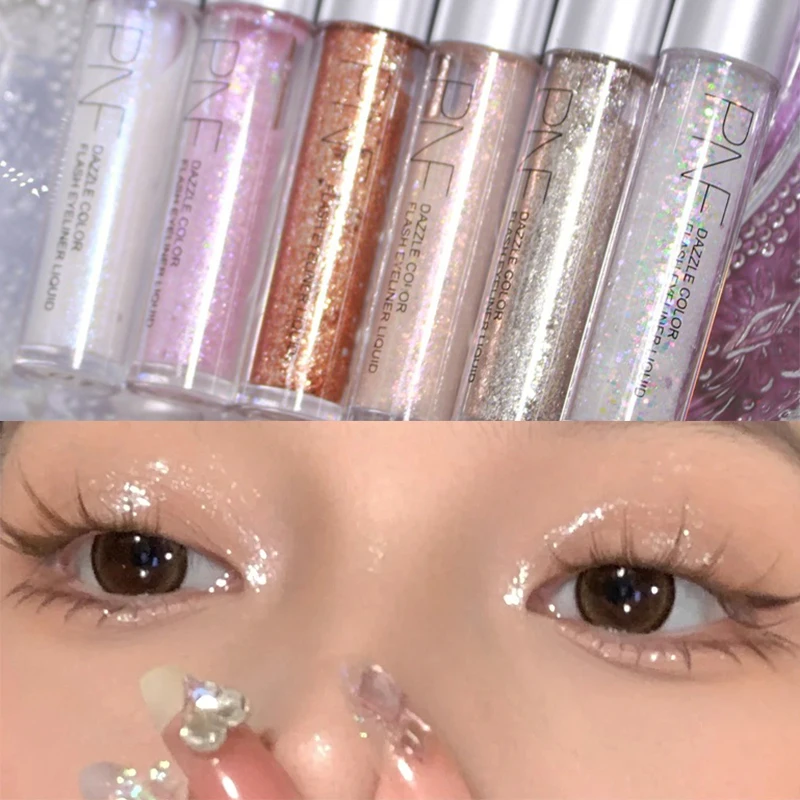 6 Colori Diamond Eyeshadow Stick Glitter Pearlescent Highlighter Sdraiato Silkworm Brightening Cosmetics Liquid Eyeshadow Paillettes