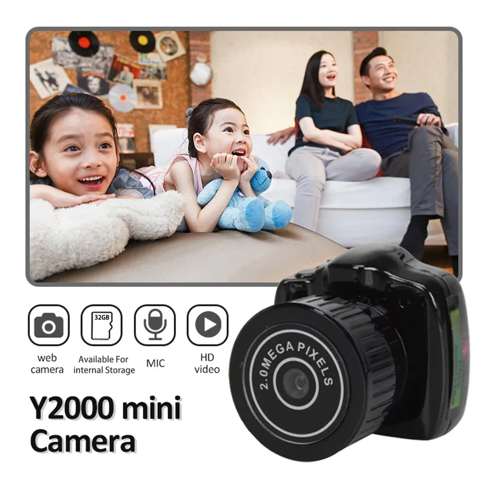 Mic Y2000 Camcorder Small Dv Dvr Security Nanny Tiny Camera Hd Video Audio Recorder Car Sport Micro Cam Webcam Con