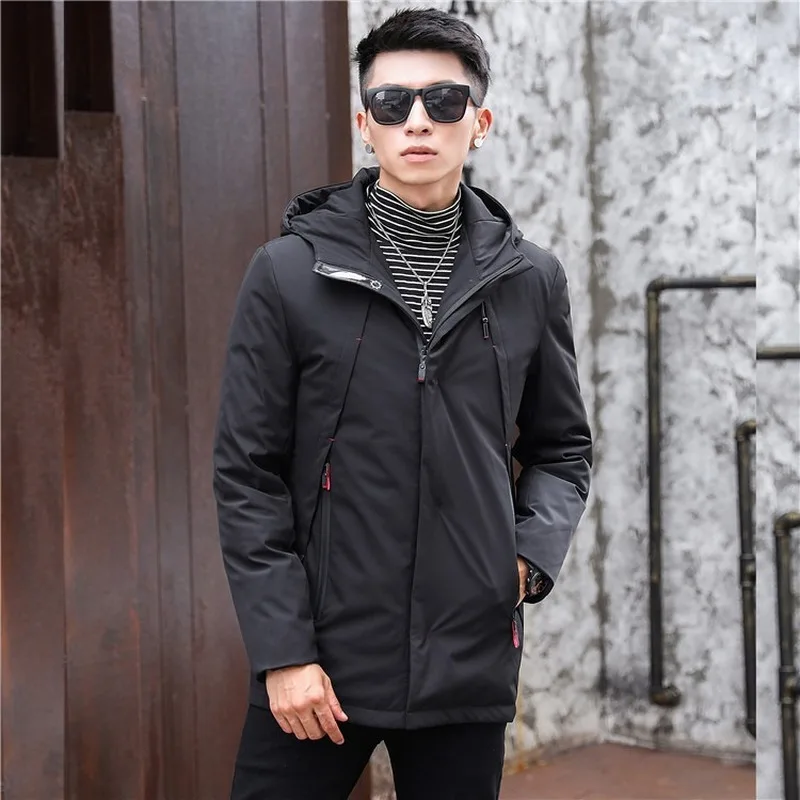 Piumino D'Anatra Uomo Coreano Plus Size Cappotto Invernale Uomo Casual Piumino D'Anatra Bianco Piumino Uomo Caldo Casaco 111 Yy1314