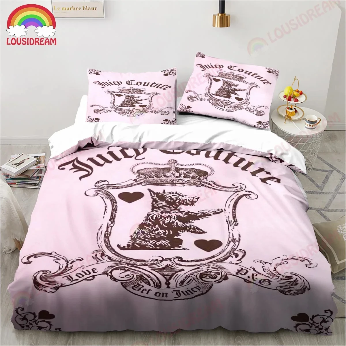 Juicy Couture Crown Bedding Set Music Band Escavatore Sheet King Twin Double Child Bedding Set Copripiumino In Poliestere Mircofiber