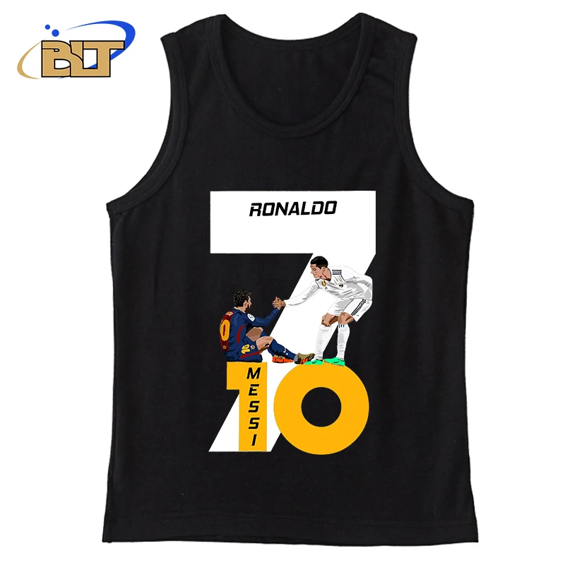 Ronaldo Stampato Abbigliamento Per Bambini Estate Gilet Nero Per Bambini Top Sportivo Casual