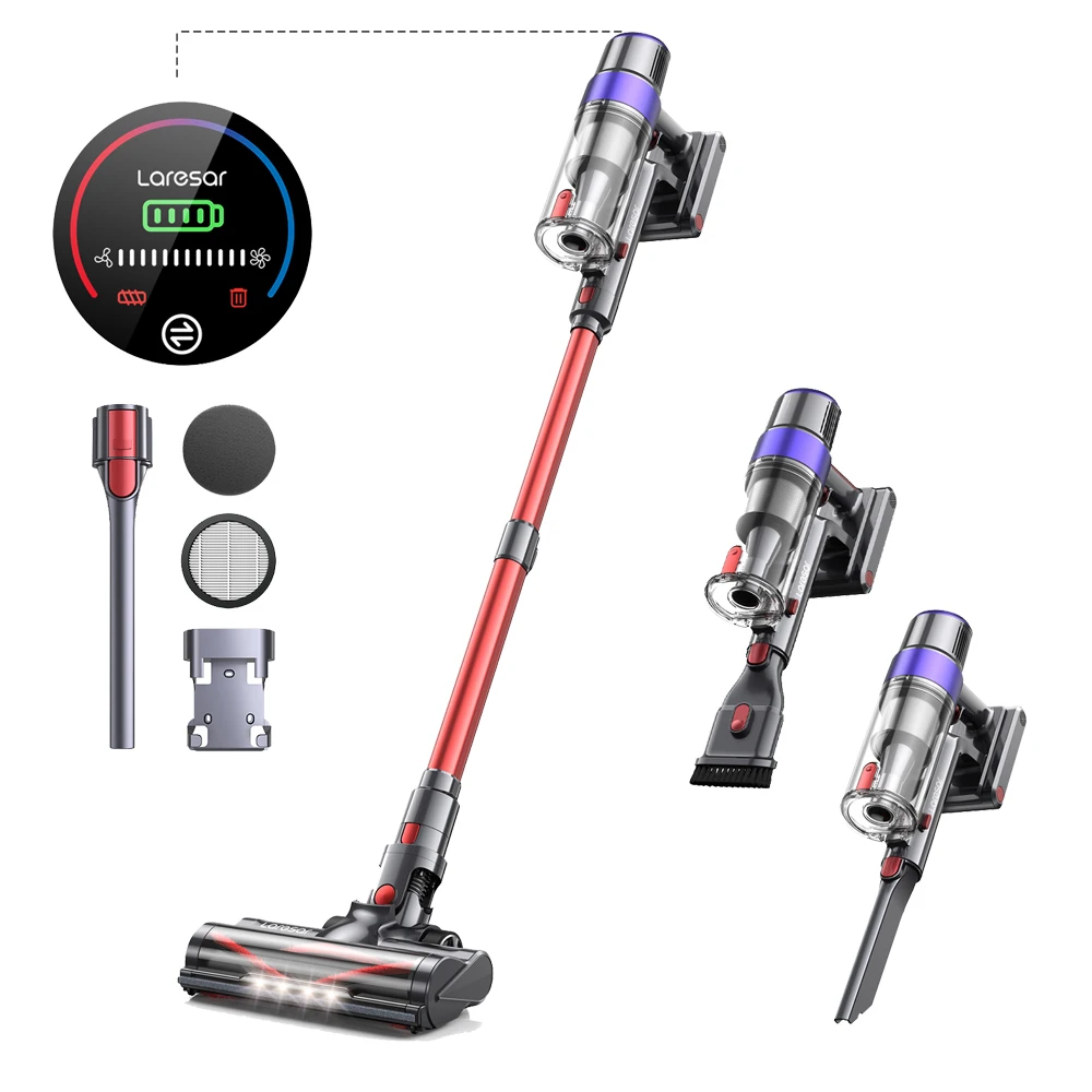 Laresar V8 48Kpa 500W Aspirapolvere Senza Fili Auto 60 Minuti Elettrodomestico Batteria Rimovibile Senza Fili 2024 Nuovo Motore Brushless