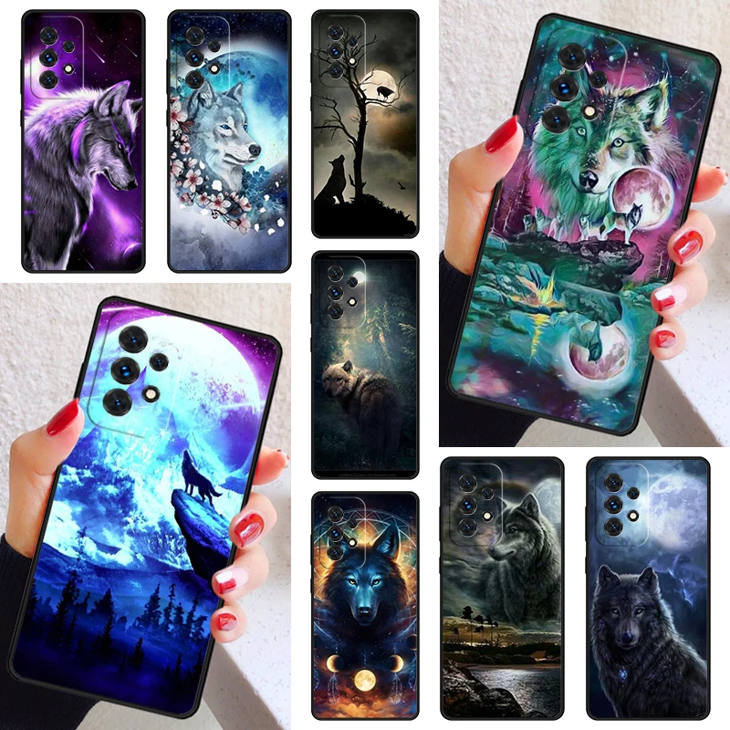 Moonlight Of The Wolf Cover Per Telefono Per Samsung Galaxy A52 A72 A73 A20E A21S A50 A70 A11 A12 A42 A31 A40 A51 A71 A32 A80 A91