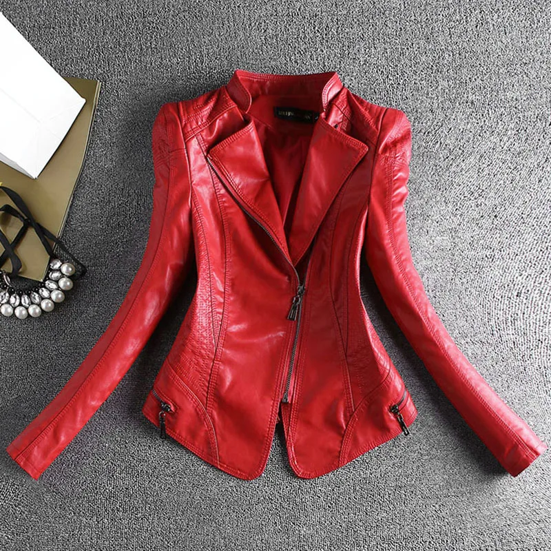 2024 Primavera E Autunno Donna Giacca In Pelle Cappotti Slim Abbigliamento Donna