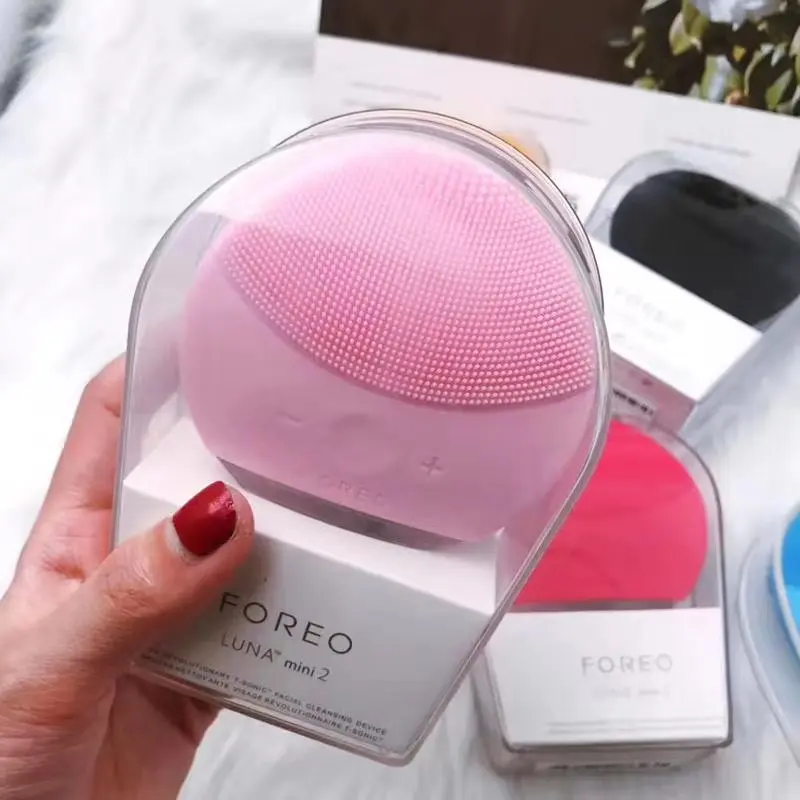 Foreo Luna Mini 2 Massaggiatore Facciale Elettrico In Silicone Per Massaggio Facciale, Foreo Mini2 Logo Reale, Ricarica Usb, Impermeabile, Livello 8