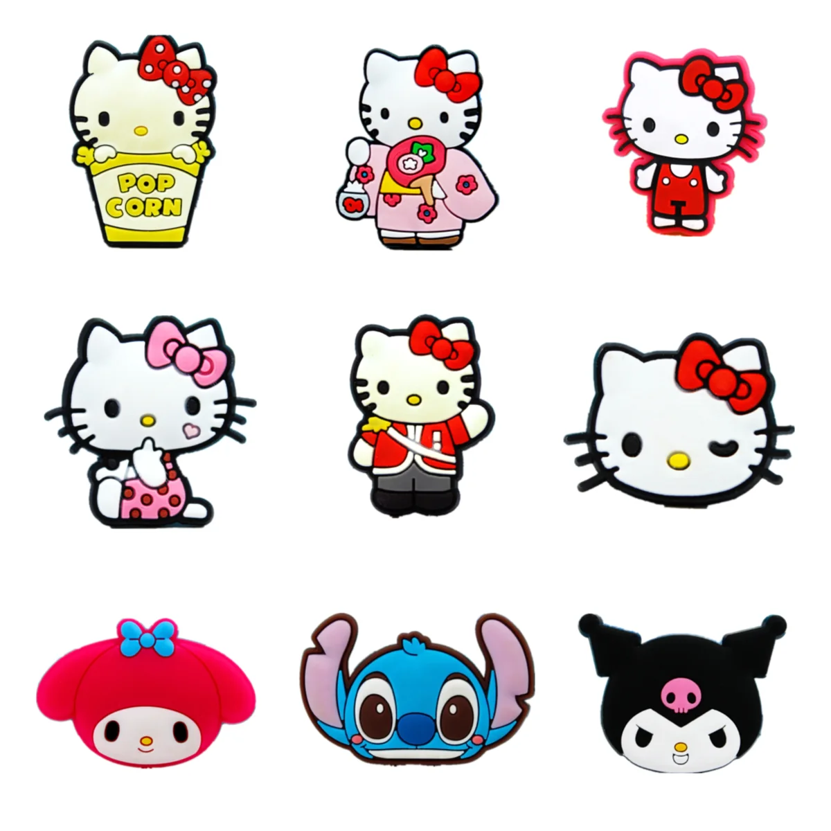 Scarpe Charm Per Croc Charms Accessori Hello Kitty Decoration Sanrio Shoe Charms Pink Lot Kuromi Melody Girls Kids Women Pack