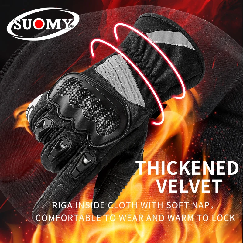 Suomy Wp-06 Guanti Da Moto Guanti Invernali Caldi Guanti Da Moto Touch Screen Guanti Da Moto Gant 100% Impermeabili E Antivento
