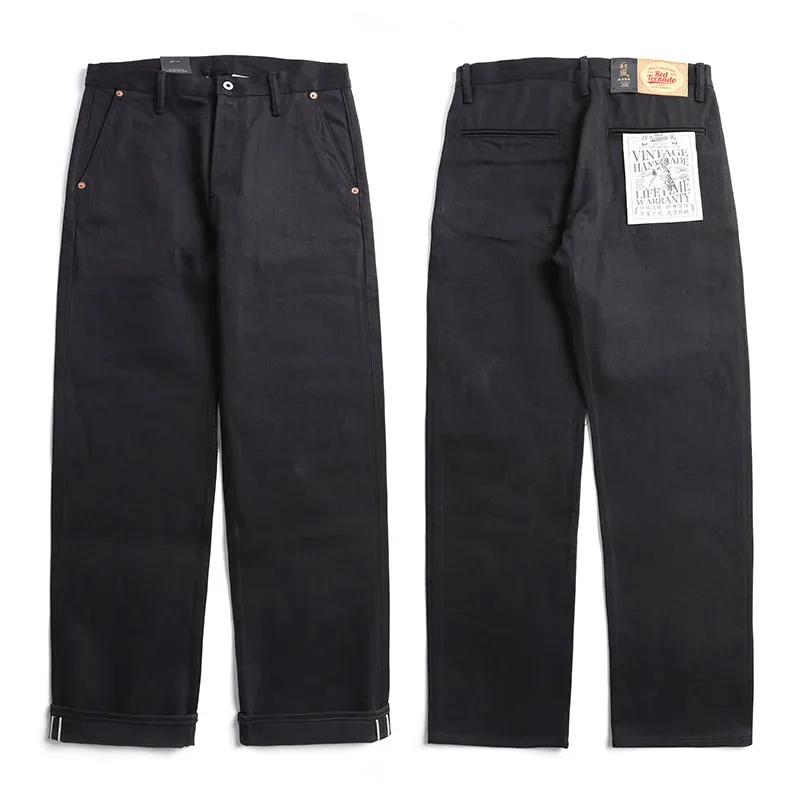 Red Tornado Black Officer Pants Jeans Denim Cimosa Da Uomo Chino Relaxed Fit