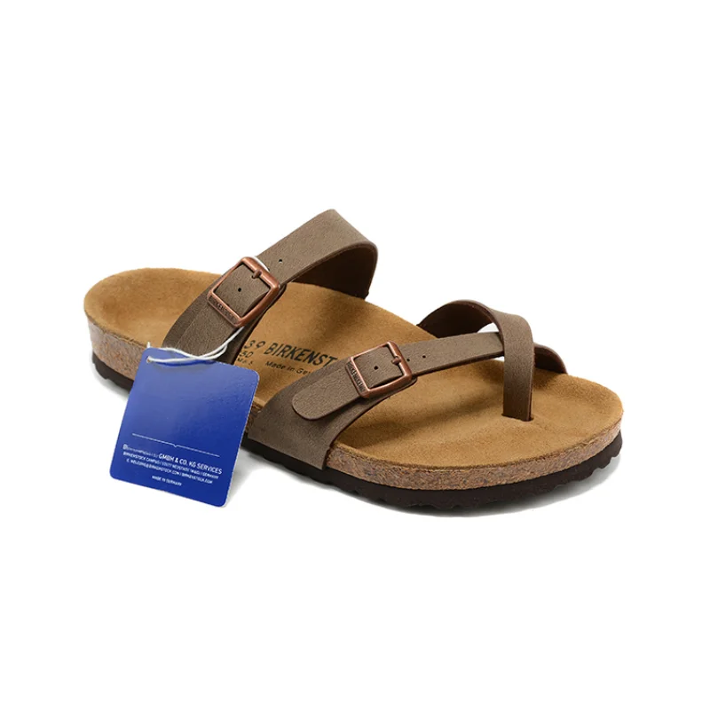 Summer Birken Women Slipper Mayari Sandals Outdoor Flats Scarpe Casual Fashion Leather Buckle Beach Cork Slipper Uomo Infradito