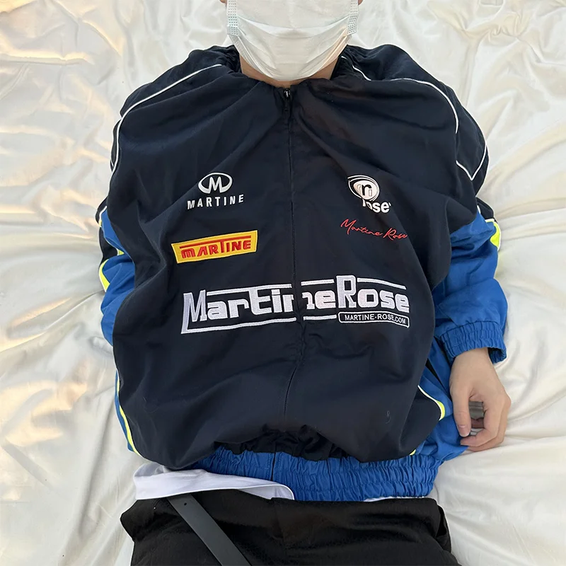 2024 New Blue Racing Jacket Casual Bomber Jacket Risvolto Di Alta Qualità Vintage Luxury Designer Brand Unisex Unique Trendy