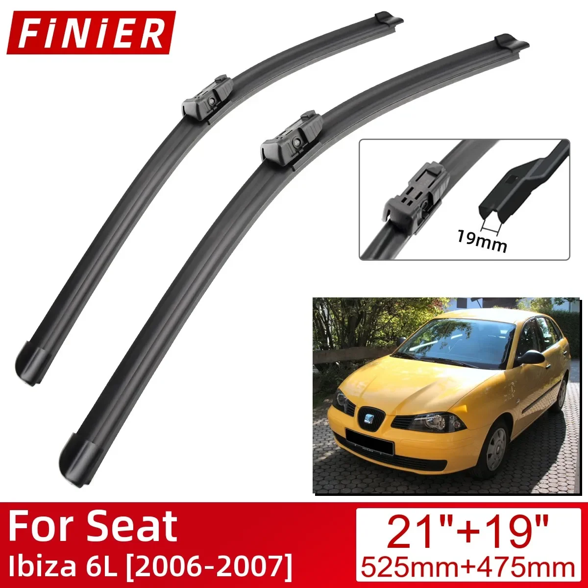 Per Seat Ibiza 6L 2006-2007 Accessori Auto Tergicristalli Spazzole Tergicristallo Anteriori 2007 2006