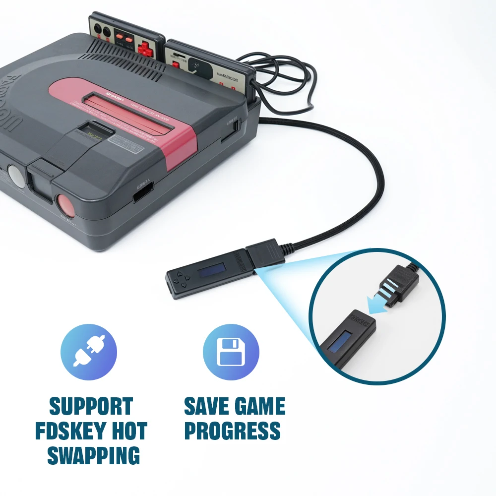 Fdskey Drive Emulator Connector Adattatore Per Lettore Di Gioco Per Console Sharp Twin Famicom