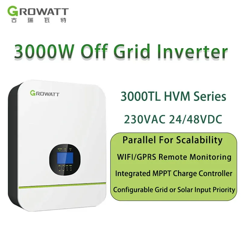 Growatt 3Kw Mppt Контроллер 3000W 3Kva Inversores Solares Inverter Solare Telecomandato