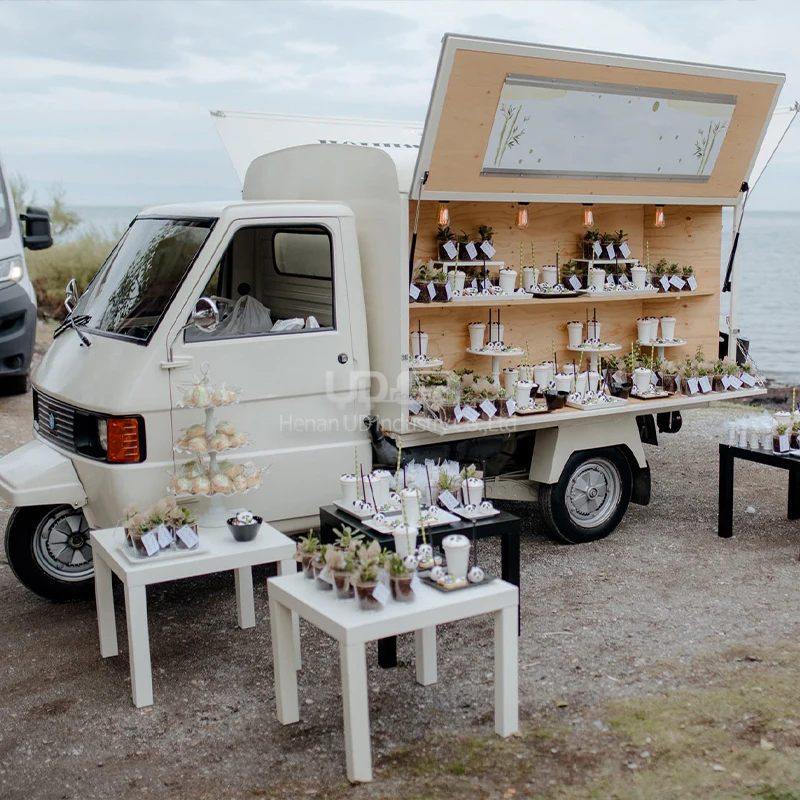 Tuk Tuk Mobile Food Truck Street Sale Beer Bar Juice Coffee Van Vintage Piaggio Ape Electric Food Truck Con Cucina Completa