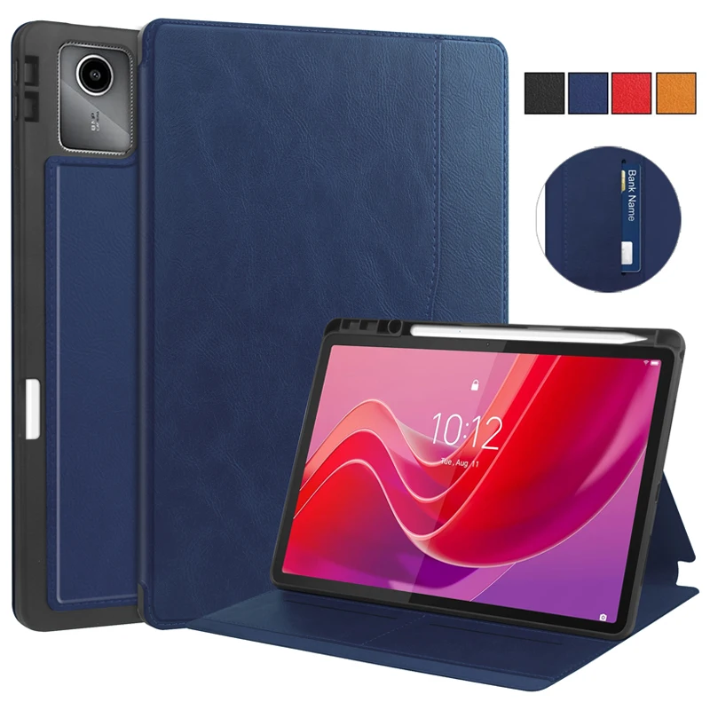 Per Lenovo Tab M11 Custodia Con Portapenne Business Leather Wallet Stand Smart Cover Per Xiaoxin Pad 2024 Custodia Per Lenovo M11 Funda