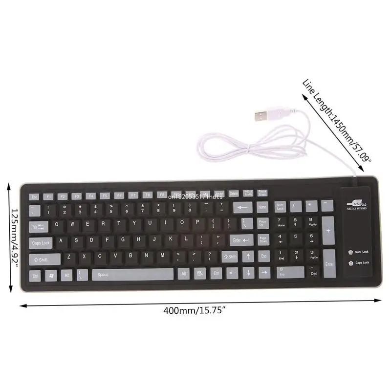 Mini Tastiera Senza Fili Tastiera Portatile Impermeabile Avvolgibile Pieghevole In Silicone Usb Cablata Per Pc Laptop