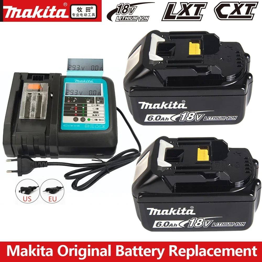 Batteria Originale Makita 18V 6Ah Batteria Ricaricabile Per Elettroutensili 18V Makita Con Sostituzione Led Agli Ioni Di Litio Lxt Bl1860B Bl1860 Bl18