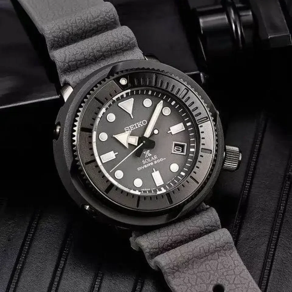 Seiko-Reloj Deportivo Con Correa De Silicona Para Hombre, Pulsera Deportiva Formal Con Esfera Verde De 200M, A La Moda, Sne537