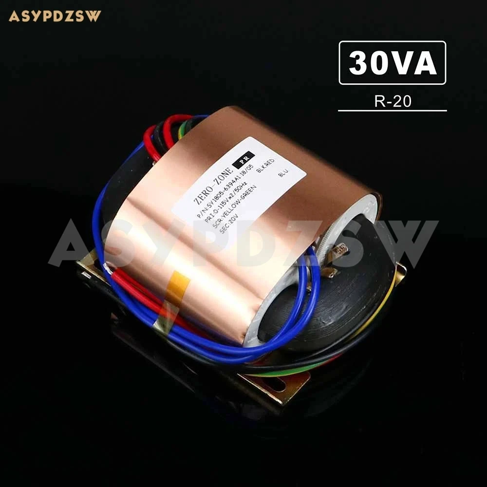 Trasformatore Tipo R 115V/230V R-20 30Va Con Schermatura In Lamina Di Rame R-Core 30W 15 Vx2/18V/30 Vx2 (Accetta Personalizzato)
