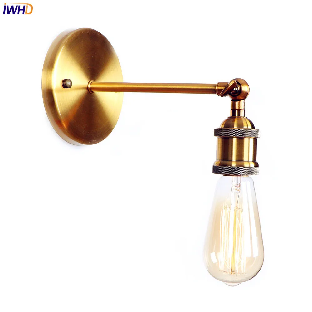 Iwhd Lampade Da Parete A Led Retrò Antiche Dorate Soggiorno Edison Loft Lampada Da Parete Industriale Applique Edison Led Scale Light