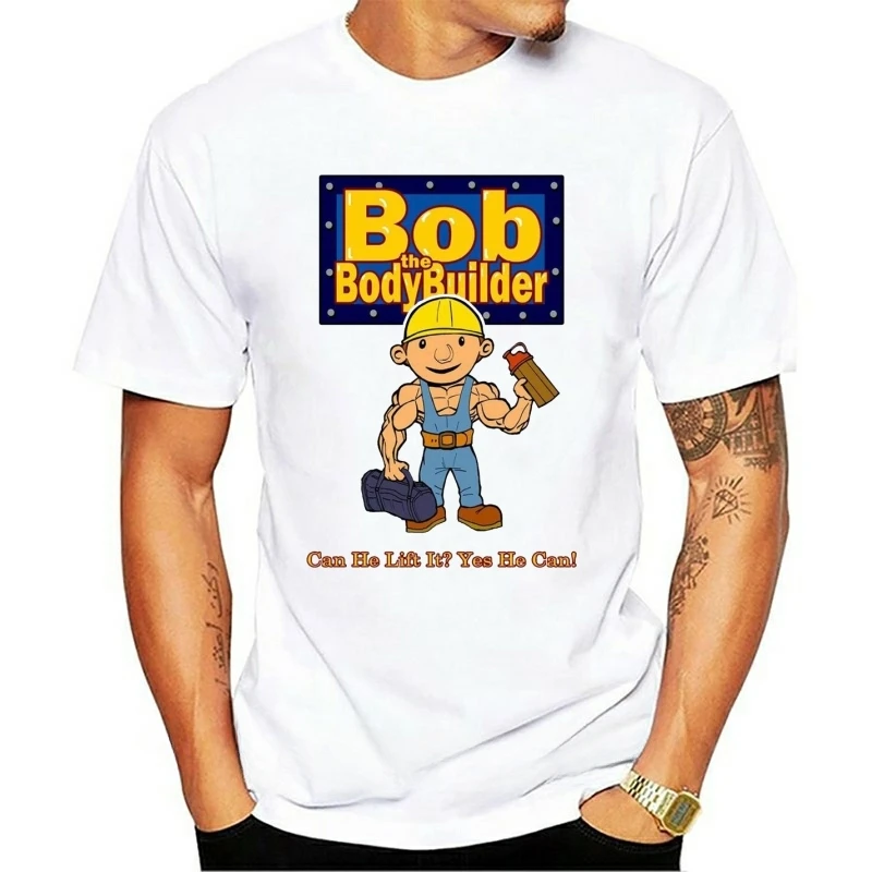 2024 Summer Bob The Body Builder Parody T-Shirt Funny Gym Tshirt Broscience, Graphic Gym Hip-Hop Top Tee Shirt