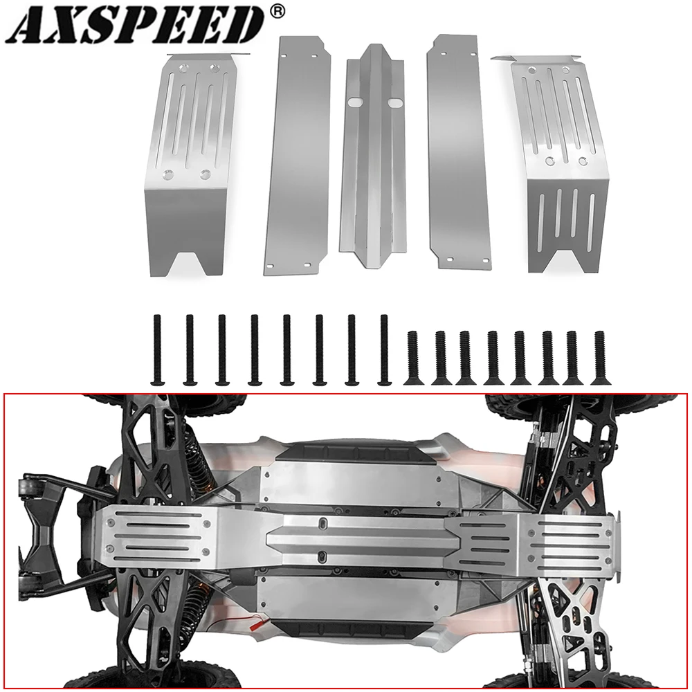 Axspeed Chassis Armor Skid Plate Guard Protect Set Per 1/5 X-Maxx Xmaxx Rc Buggy Truck Upgrade Parts