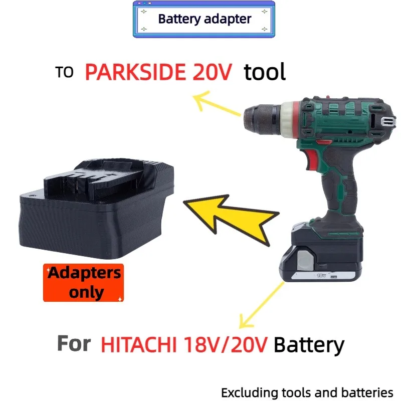 Adattatore Convertitore Batteria Per Batteria Hitachi 18V/20V Per Strumento Trapano A Batteria Parkside 20V (Solo Adattatore)