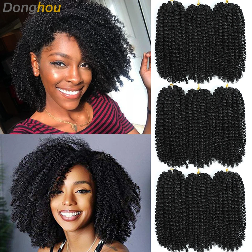 8 12 Pollici Short Passion Twist Hair Marlybob Crochet Hair Kinky Curly Marlybob Crochet Trecce Pre Loop Crochet Twist Braid Hair