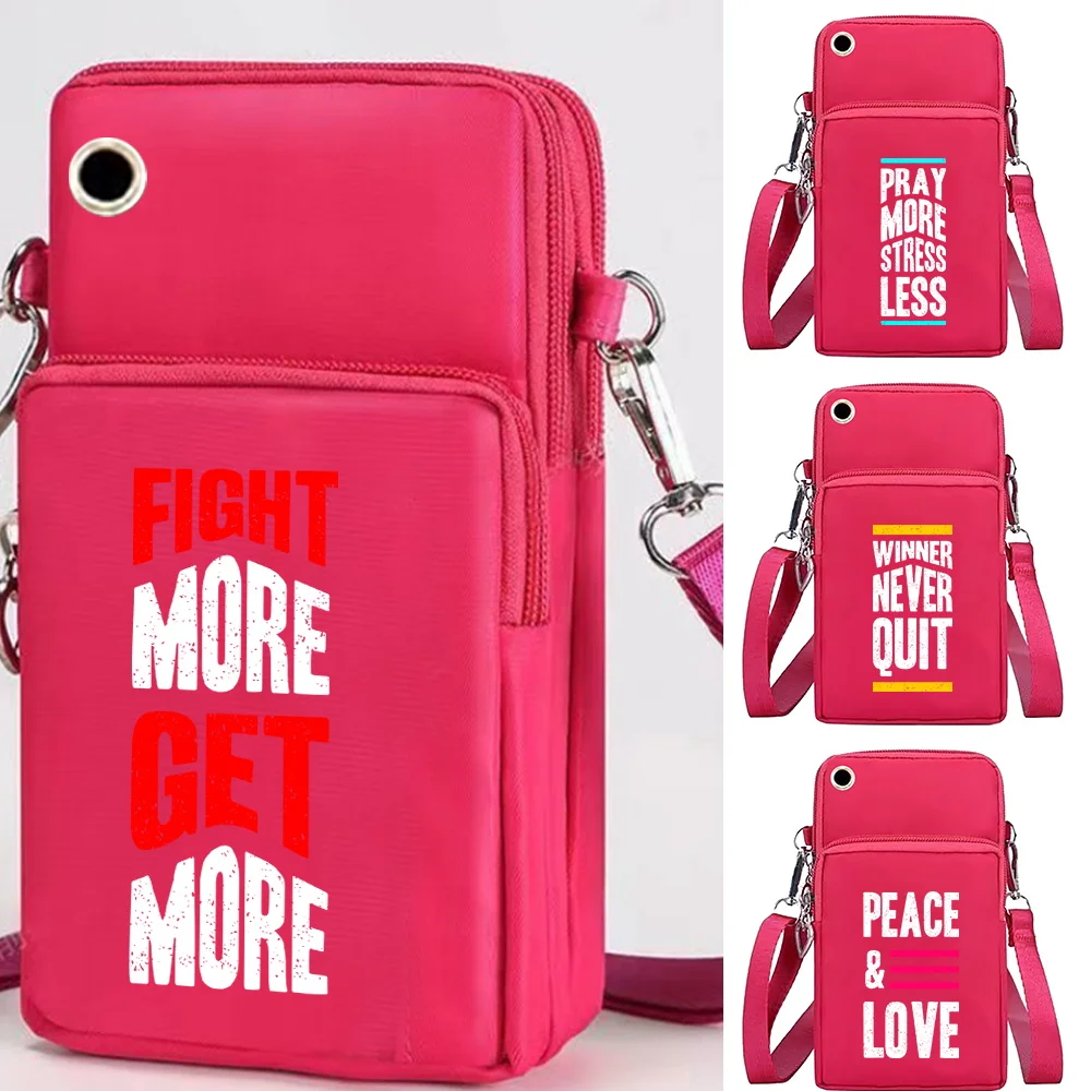 Borse Per Cellulari Universali Per Iphone 13 Pro Max/Custodia Huawei Nova 5T/Samsung Nuove Borse Borsa A Tracolla Serie Frase Messenger