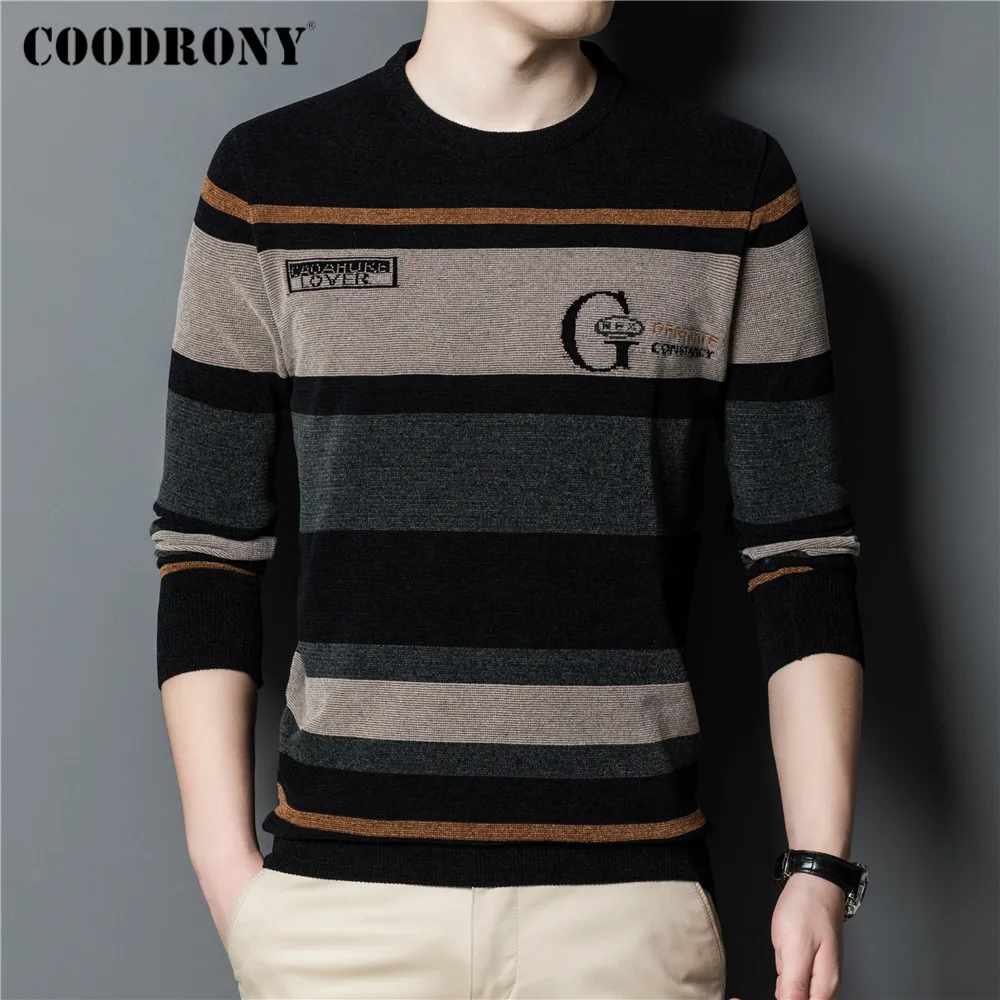 Coodrony Autunno Inverno Maglione Uomo Abbigliamento Nuovo Arrivo Streetwear Moda Morbido Caldo Maglia Di Lana Ciniglia Maglia Pullover C1371
