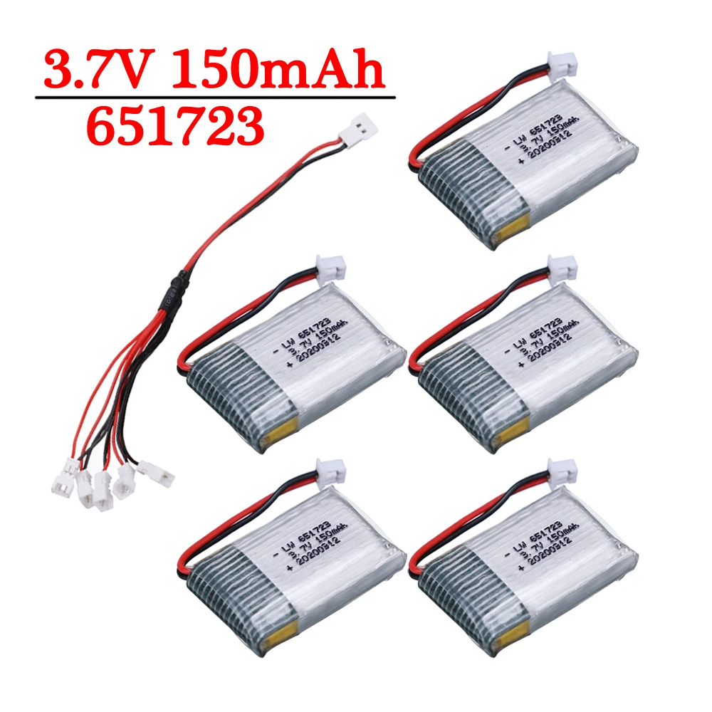 3.7V 150Mah Rc Drone Battery For H20 S8 M67 U839 Rc Quadcopter / Rc Helicopter Spare Parts 3.7V Lipo Battery With Charger