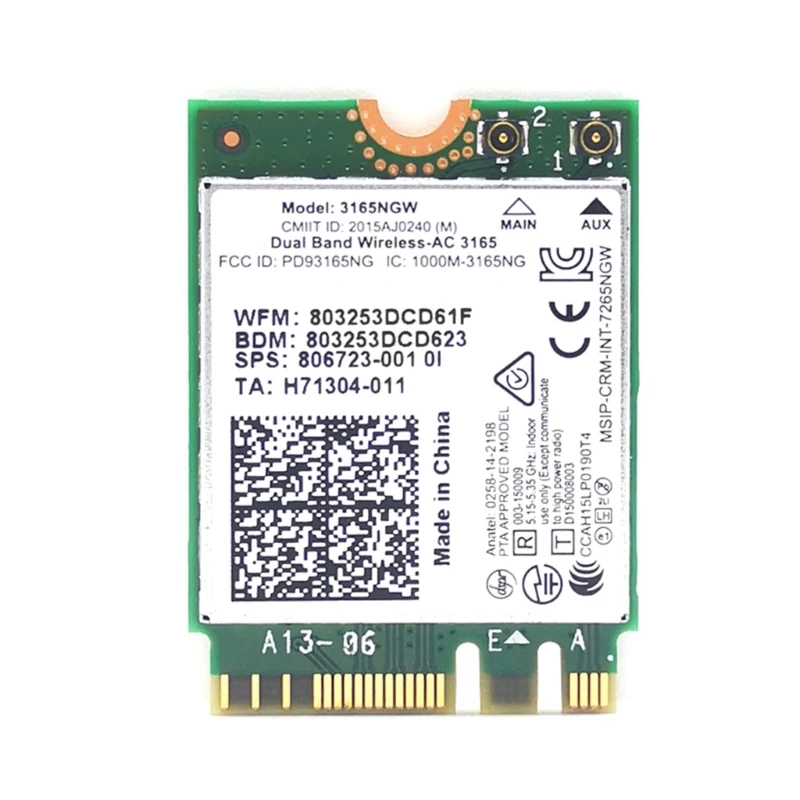 3165Ngw Dual-Band 5Ghz Wirelessac 3165 600M Scheda Di Rete Ngff Adattatore Wifi 3165 Bt4.0 802.11Ac Trasporto Di Goccia