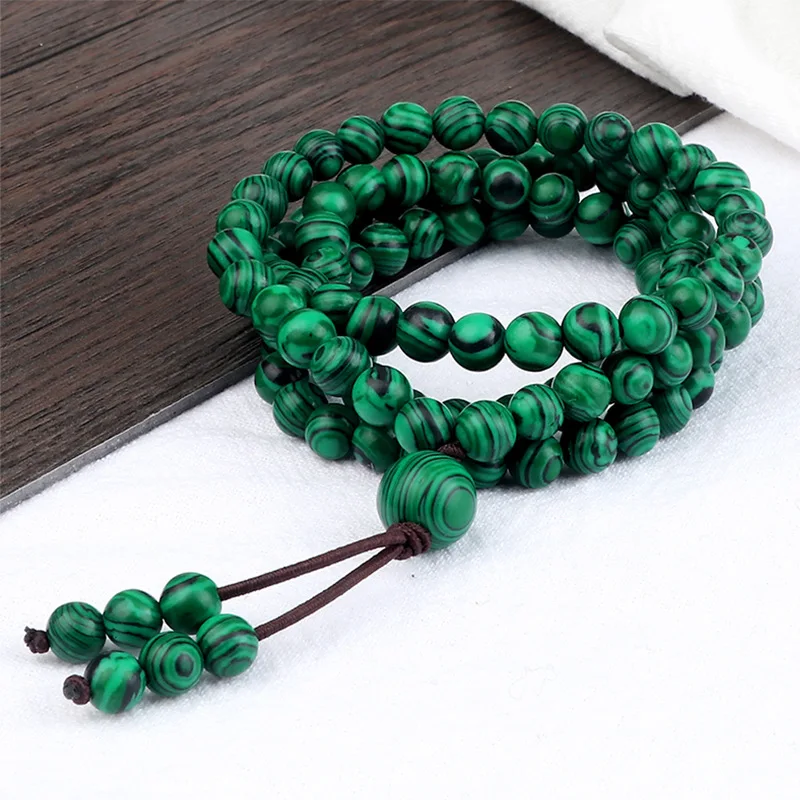 Bracciali E Collane Con Perline In Pietra Di Malachite Naturale Ciondoli Con Perline Verdi Da Donna Charm 108 Bracciali Da Preghiera Mala Gioielli Da 