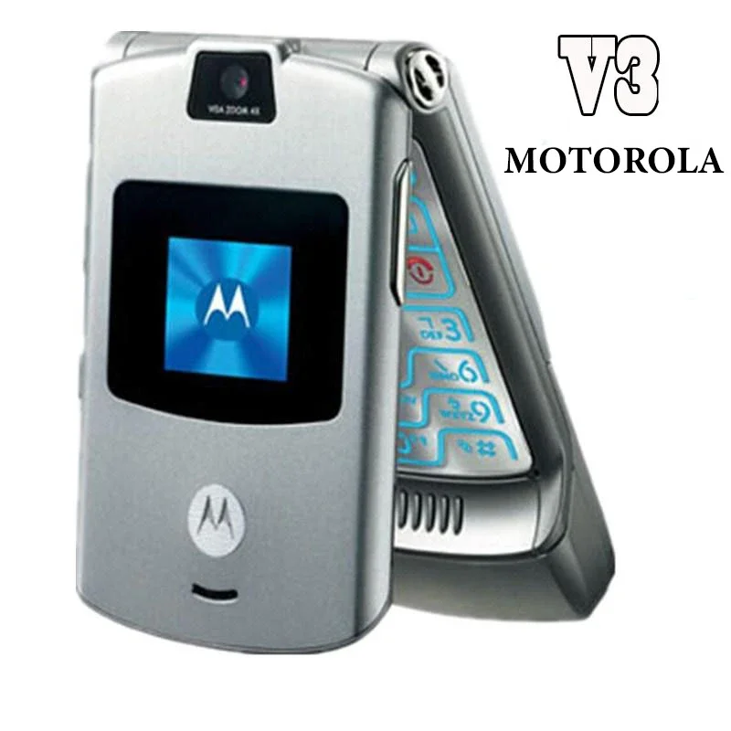 Motorola Razrv3High Quality Ricondizionato 90% Nuovissimo Originale Sbloccato Flip Bluetooth Phone Gsm 850/900/1800/1900 Cellulare
