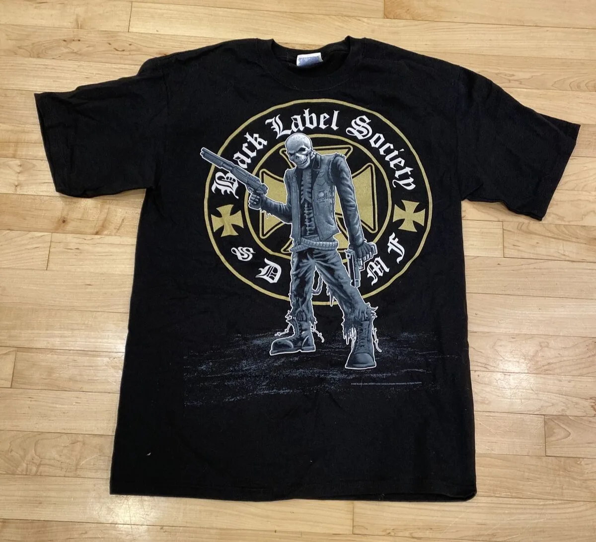 Maglietta Vintage Black Label Society M Metal Band 2007 Maniche Lunghe O Corte
