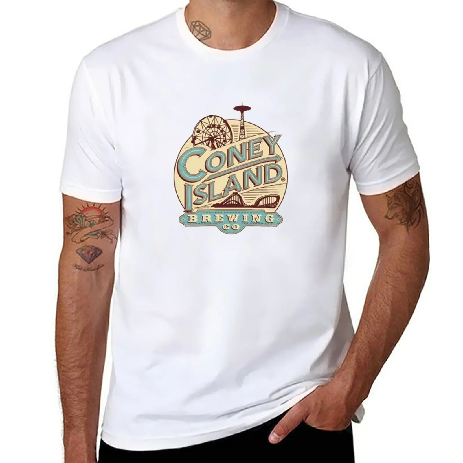 New Coney Island Brewing Company T-Shirt Plus Size Top Camicetta Mens T Shirt Graphic