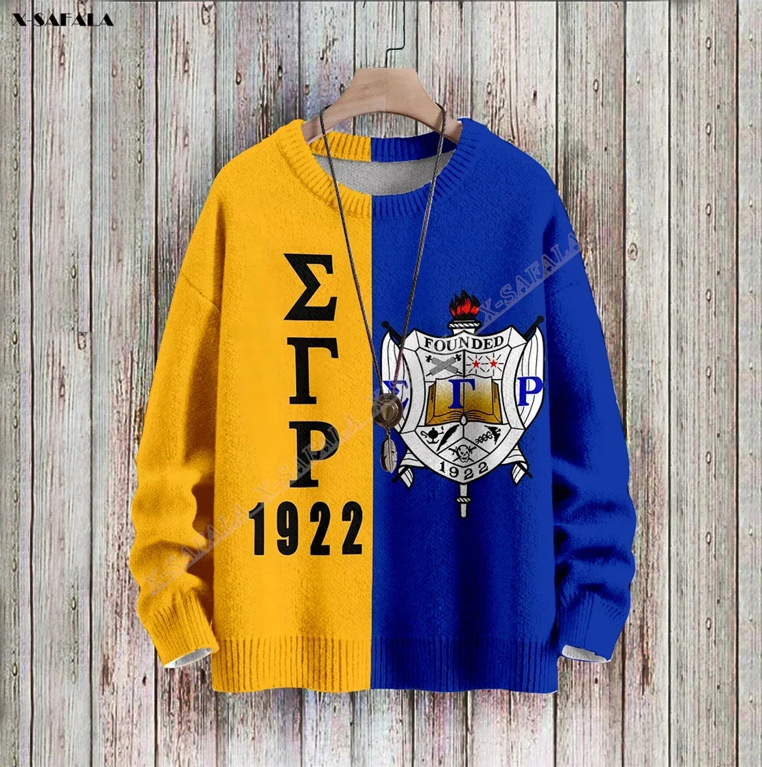 1922 2024 1049Ibl/Sigma Gamma Rho Sorority 3D Stampato Maglione Spesso Uomo Donna Outwear Pullover Maglione Jersey Cotone Greco