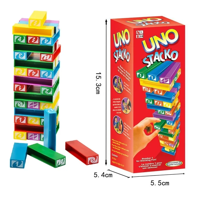 Stacko Uno Giochi Da Tavolo Per Carte Intrattenimento Per La Famiglia Poker Party Puzzle Per La Prima Educazione Giocattoli Impilati Carte Da Gioco Re