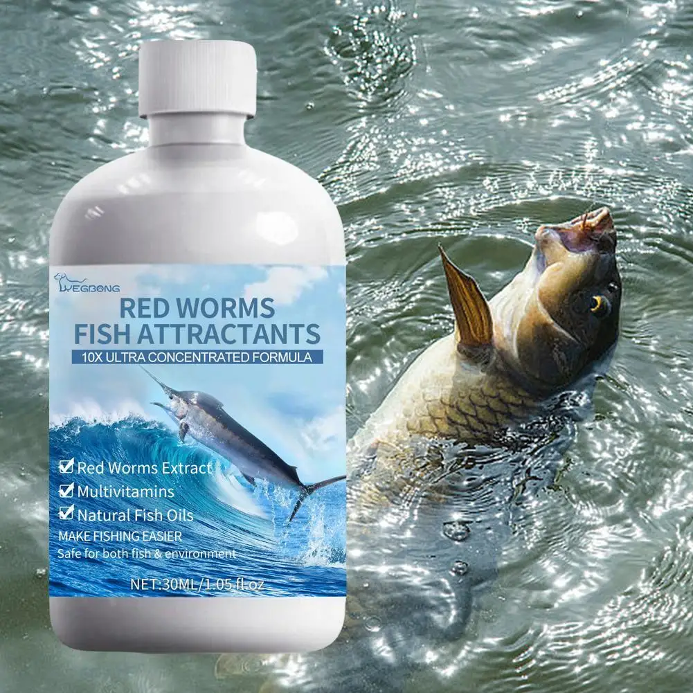 30Ml Red Worm Liquid Strong Fish Attractant Liquid Multiuso Concentrato Fish Bait Additivo Per Trota Cod Carp Bass