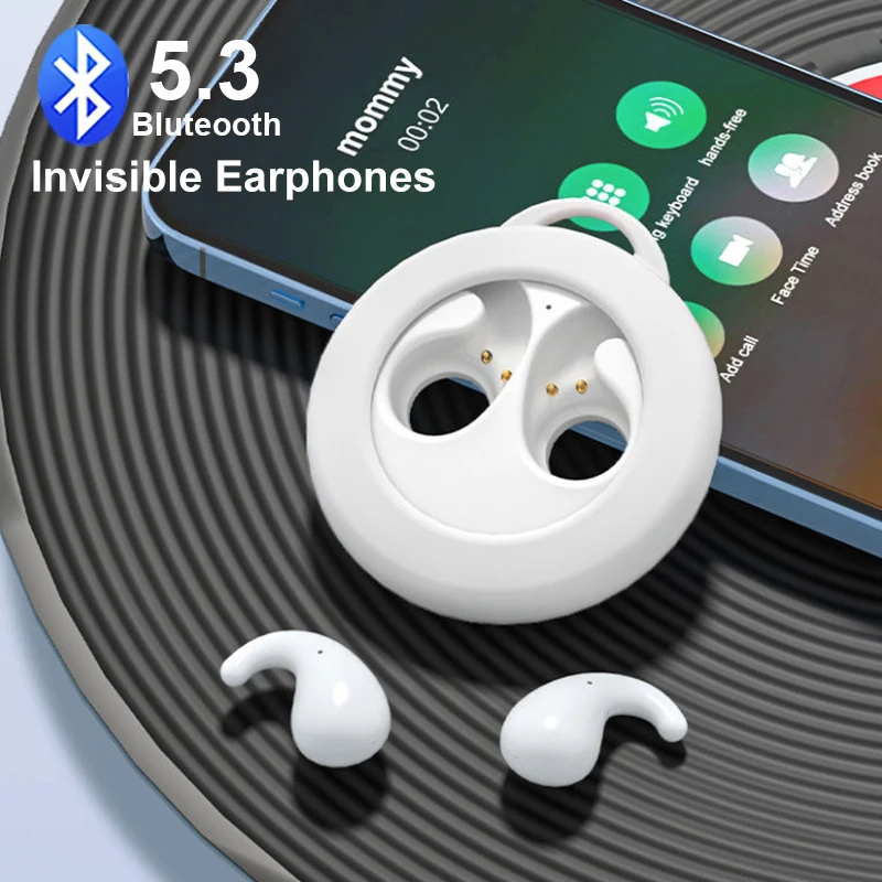 Auricolari Invisibili Mini Sleep Earbuds Tws Wireless Bluetooth 5.3 Cuffie Cuffie Stereo Sportive Con Riduzione Del Rumore Nascosto