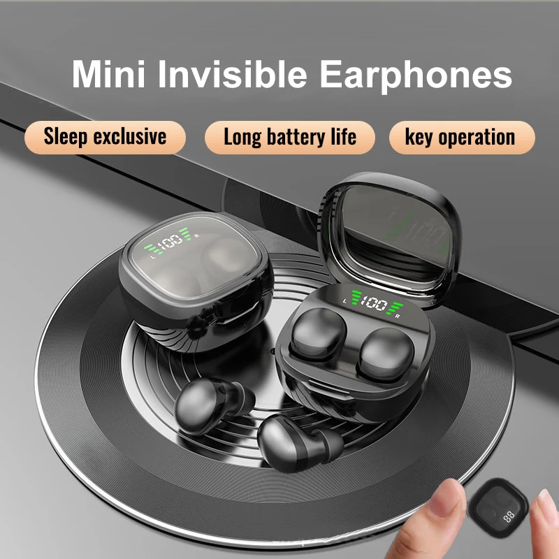 Tws Wireless Invisible Earbuds Bluetooth 5.3 Tiny Mini Sleep Headphones Cuffie Nascoste Con Riduzione Del Rumore Auricolari Stereo Sportivi