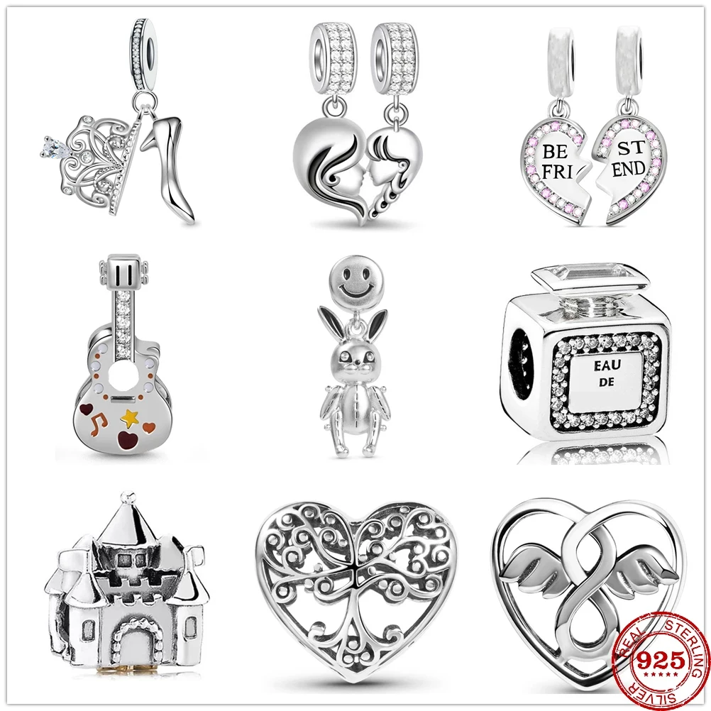 New Smile Face Rabbit Life Tree Family Friends Pandora Beads Fit Original Pandora Charms Bracciale In Argento 925 Gioielli Da Donna Fai Da Te