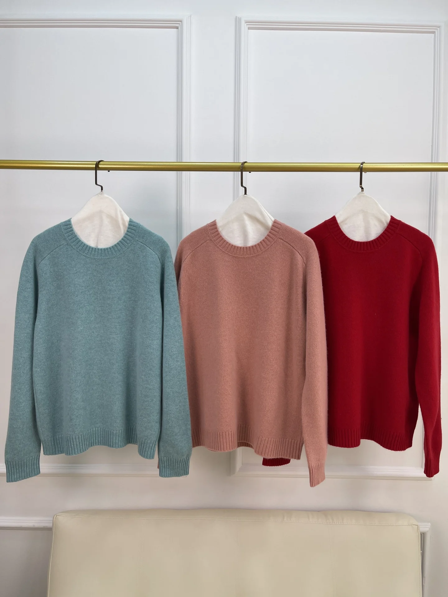 Donna L * P Puro Cashmere Girocollo Spalla Scesa Manica Lunga Maglia Dritta Maglione Di Cashmere Donna Di Alta Qualità