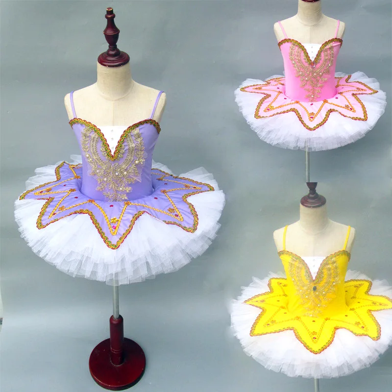 Bambini Sling Ballet Tutu Gonna Swan Lake Ballet Dress Girls Multicolor Performance Costume Princess Dress Ballet Training Clothes