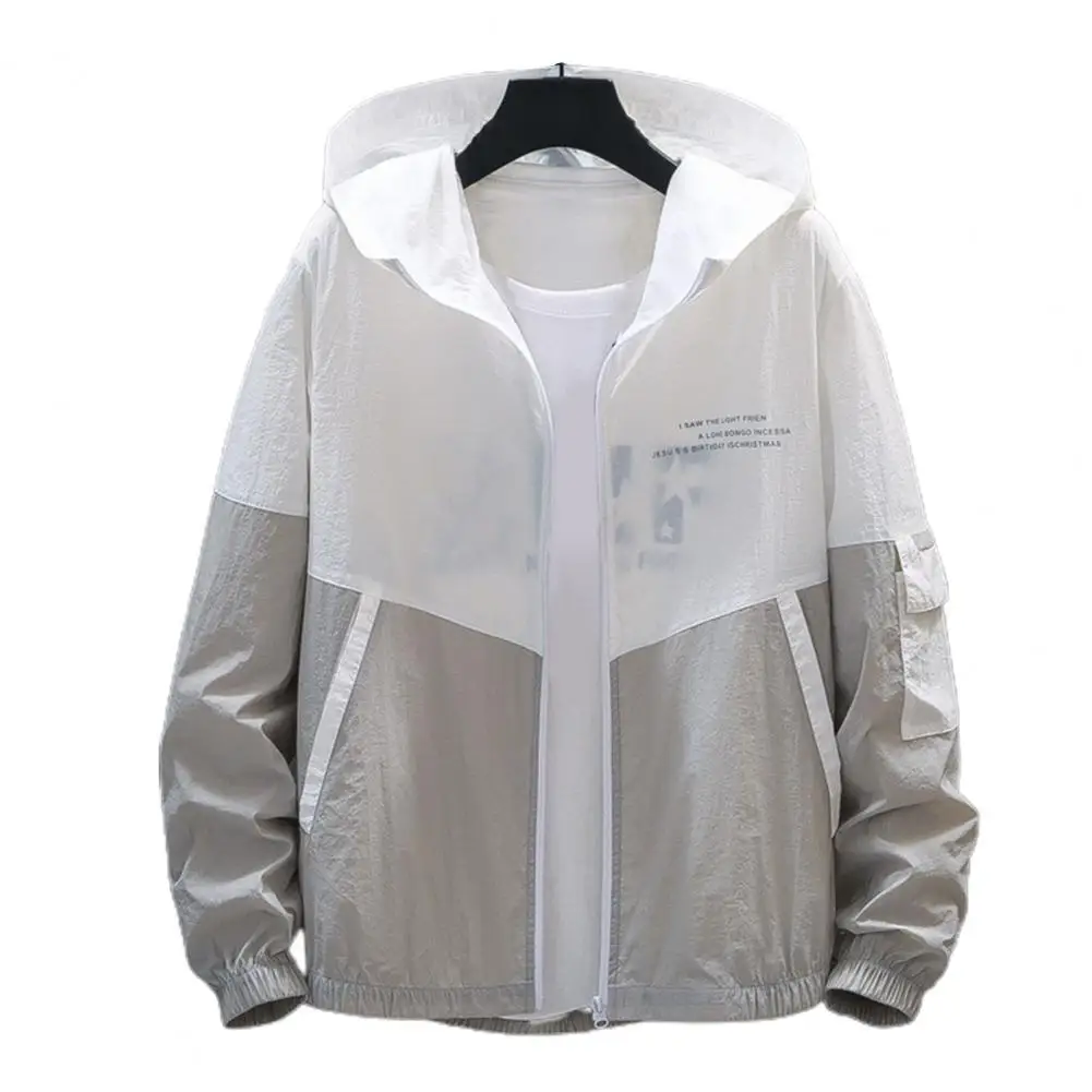Cappotti Estivi In Pelle Da Uomo Protezione Solare Uv Ultraleggera Giacca A Vento Con Cappuccio Di Grandi Dimensioni Da Uomo Capispalla Casual A Righe